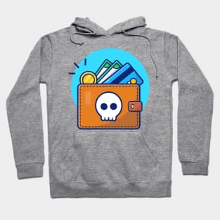 Wallet with coin and card hacked cartoon Hoodie